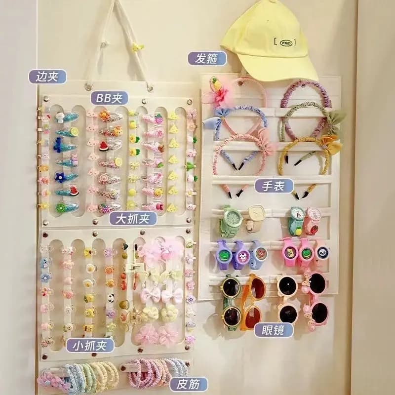 Hair Accessories Hanging Storage Organizer Wall Decoration Hair Bows Storage Hair Clips Hair Rope Glasses Organizing Storage
