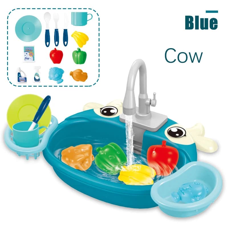 Kids Electric Dishwasher Sink Play Set