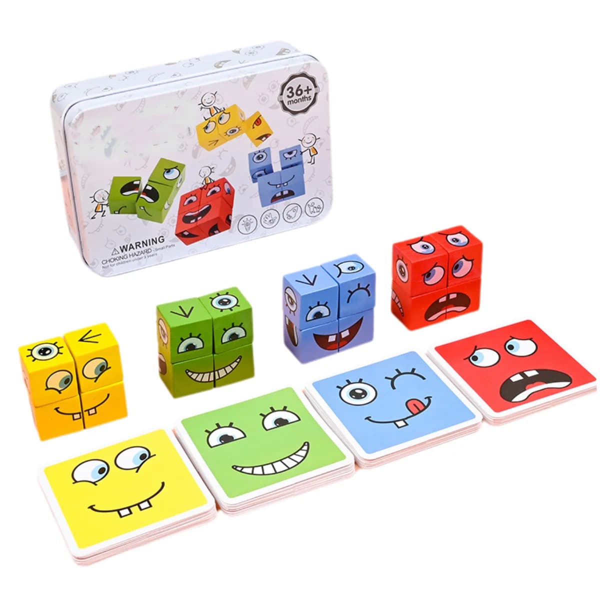 Cube Face Change Wooden Building Blocks Puzzle
