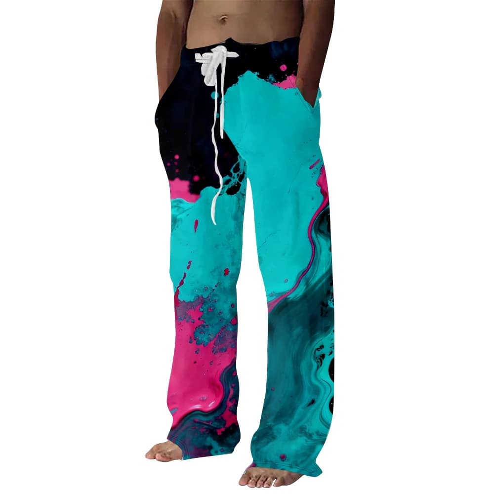 Men's Tie-Dye Wide Leg Lounge Pants