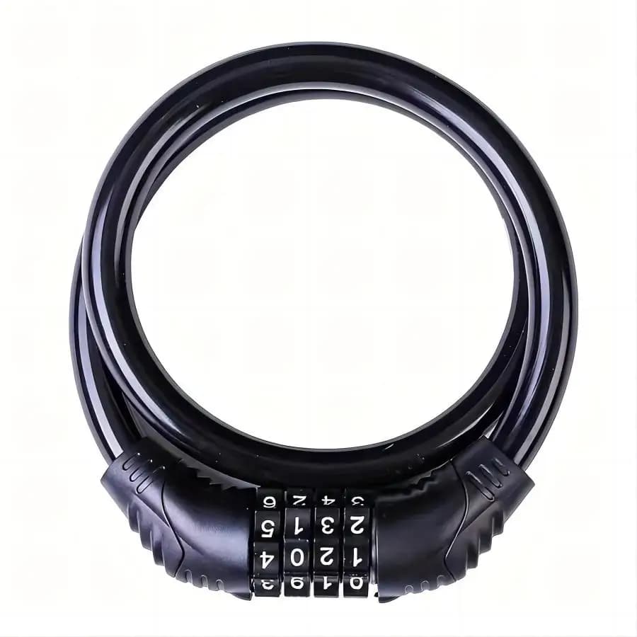 4-Digit Resettable Coil Cable Bike Lock