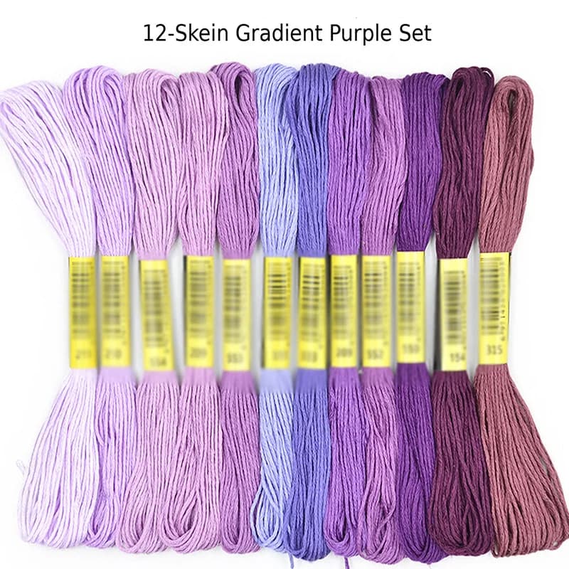 6-Strand Gradient Embroidery Thread Set
