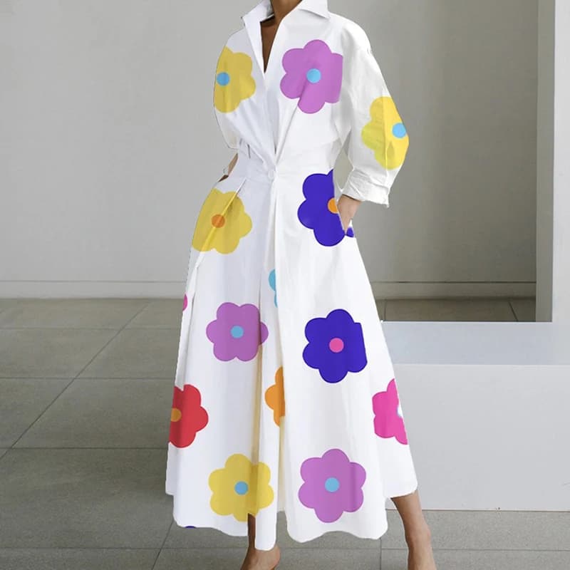 Women's Spring Long Sleeve Print Dress