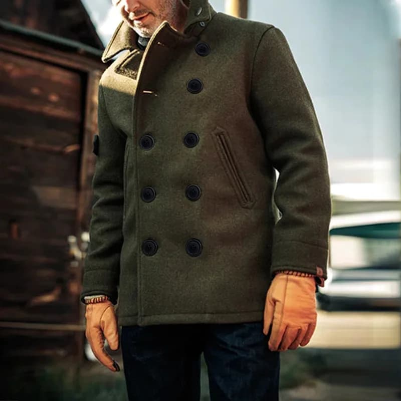 Men's Wool Windbreaker Overcoat