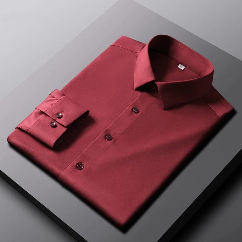 Men's Long Sleeve Wrinkle Resistant Solid Shirt