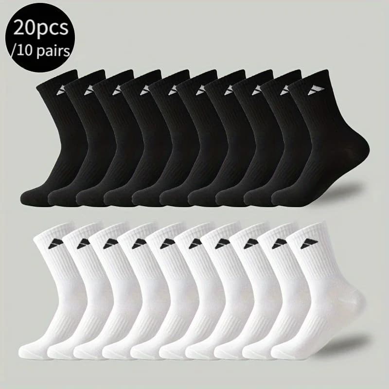 Men's Athletic Crew Socks 10 Pairs