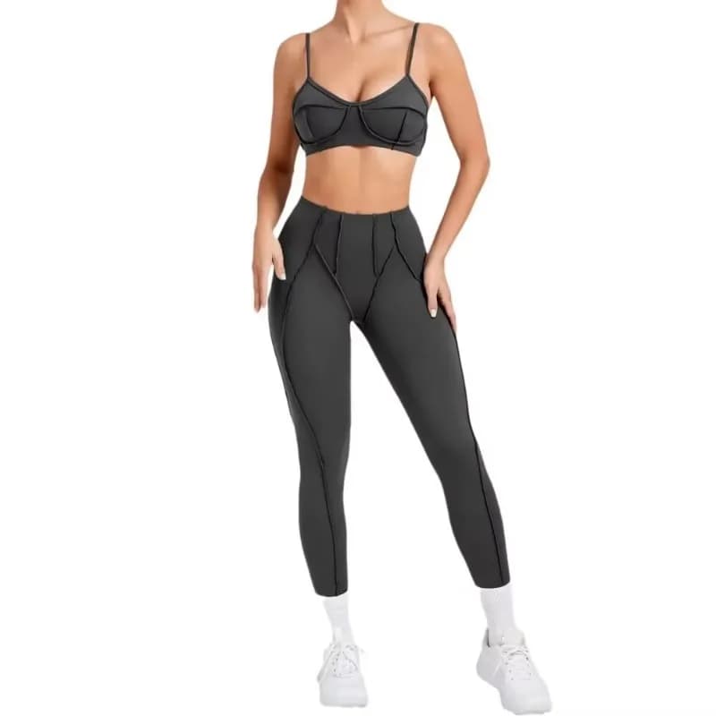 High Waist Leggings and Open Back Sports Bra Set