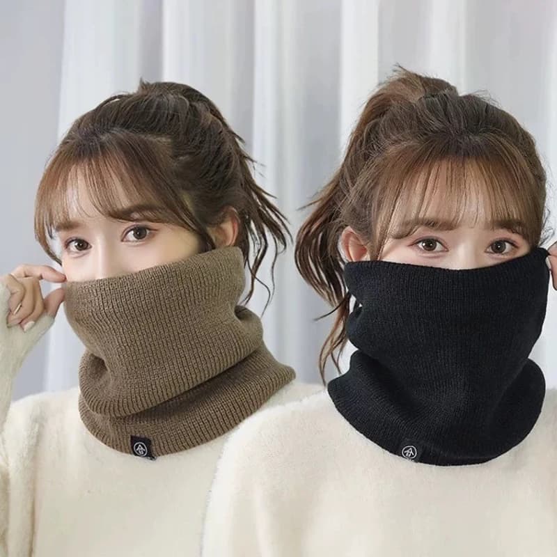 Winter Knit Neck Scarf with Mask Coverage