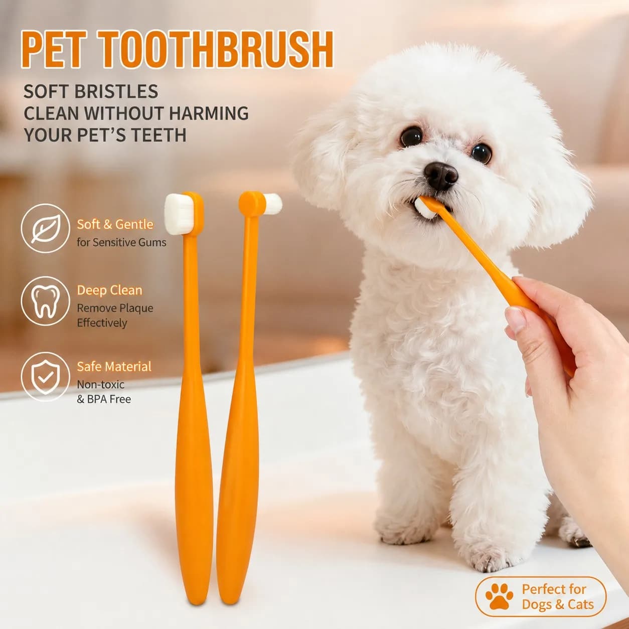 Pet Toothbrush for Dogs and Cats