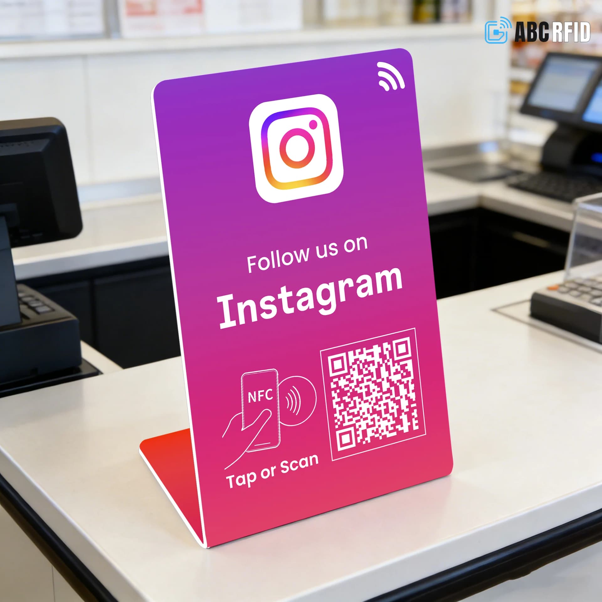 Follow us on Instagram, Facebook stand, TiKTok QR code+NFC Tap, get more follower, Dynamic QR code, link can be changed anytime