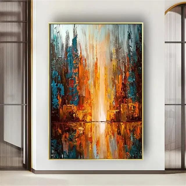 Abstract Canvas Wall Art with Gold Foil