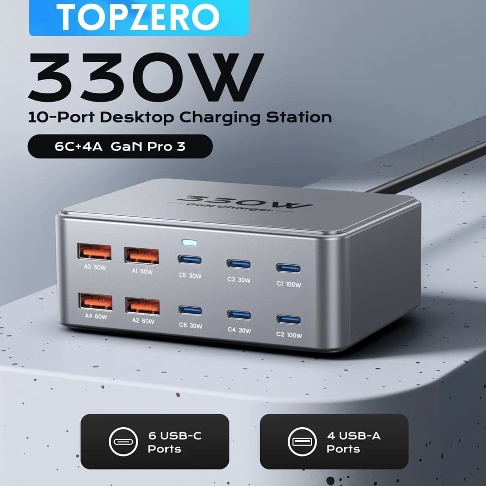 330W USB-C GaN Multiport Fast Charging Station
