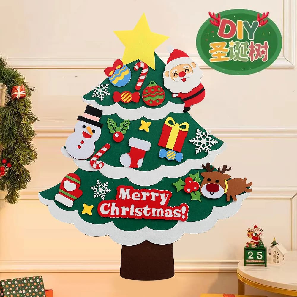DIY Felt Christmas Tree Wall Hanging Set