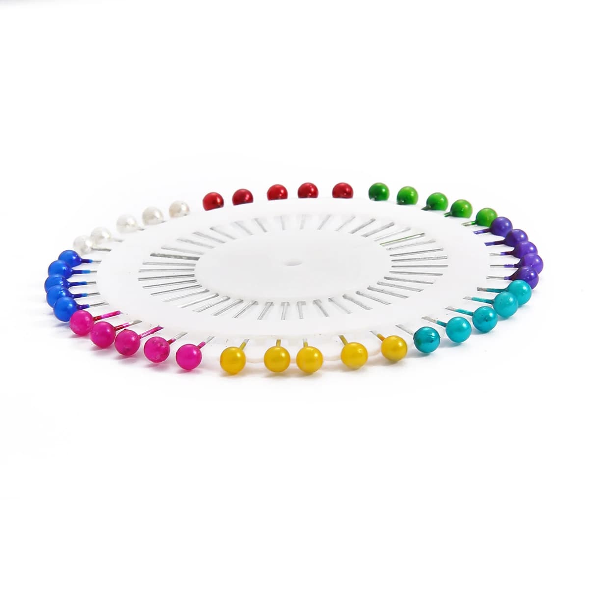 Colored Round Bead Sewing Pins Set
