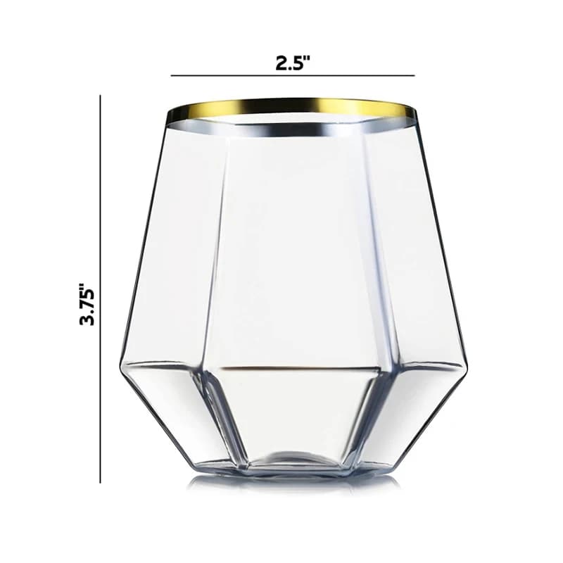 360ml Plastic Stemless Wine Glass