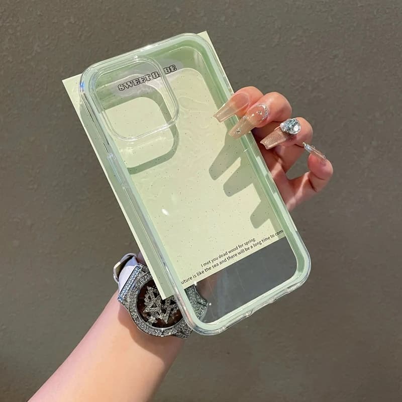 Luxury Transparent Candy Phone Case For iPhone 11 12 13 14 15 16 17 Pro Max Plus Air Clear Shockproof Bumper Back Cases Cover