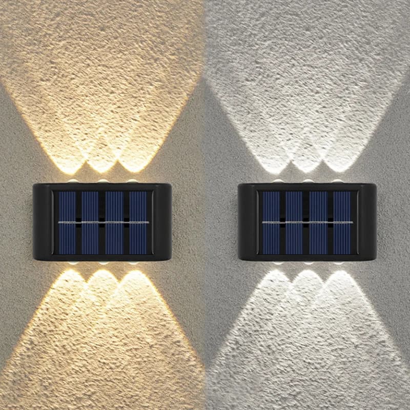 6LED Solar Lights, Outdoor Atmosphere Wall Lamp,Up And Down Light Control for Garden Yard Street Balcony Terrace Camping Decor