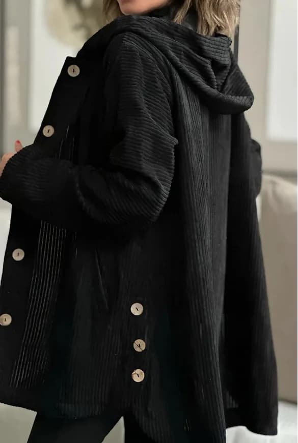 Women's Hooded Corduroy Casual Jacket