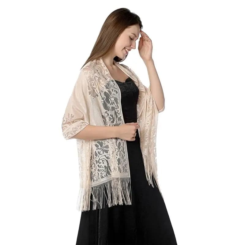 Sheer Tassel Shawl Wrap