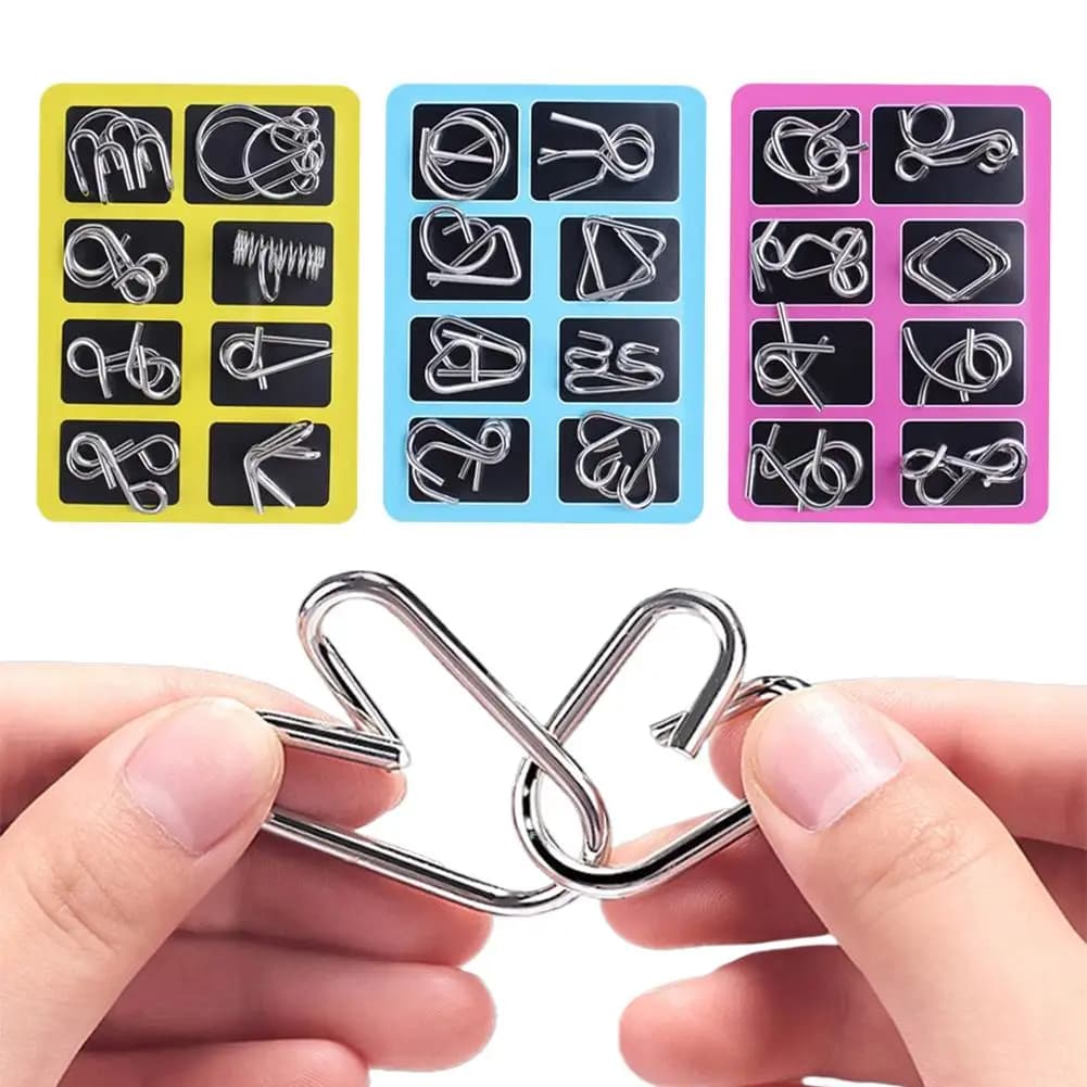 Metal Ring Disentanglement Puzzle Set