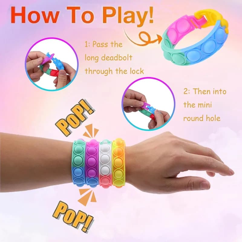 Pop Fidget Bracelets Bulk Party Favors