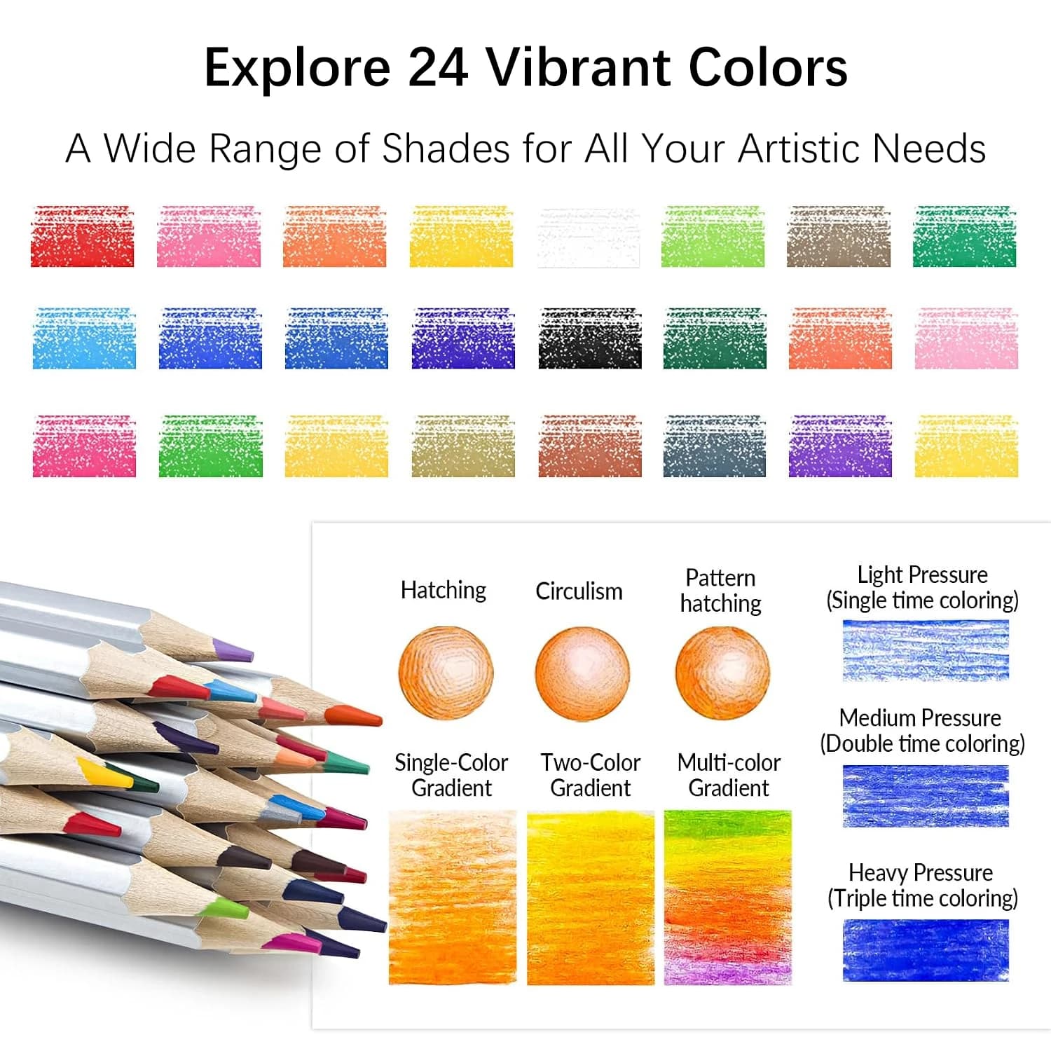 Colored Pencils Set For Shading And Blending