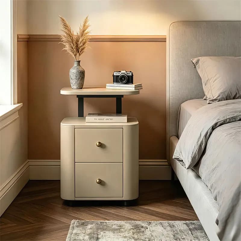 Aesthetic Storage Nightstand Trendy Elegant Bedside Table New Style Functional Nachttisch Home Bedroom Furniture
