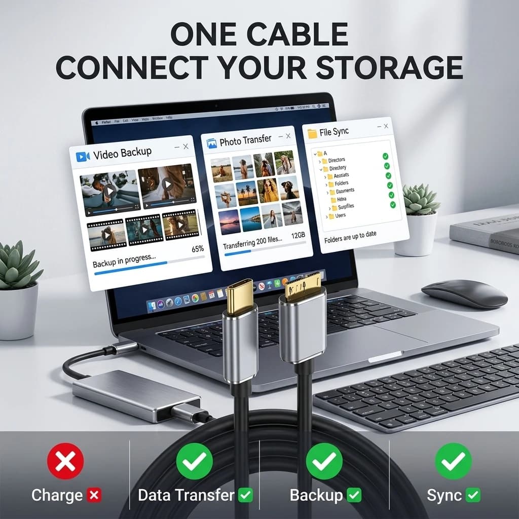 USB C to Micro B Cable USB 3.1 Gen1