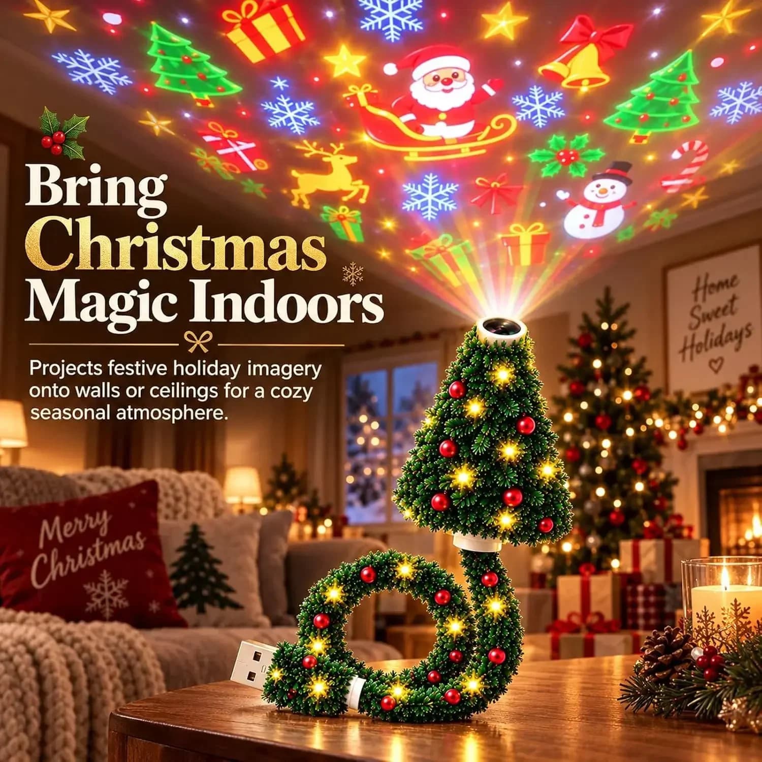 Christmas Tree Projection LED Night Lamp