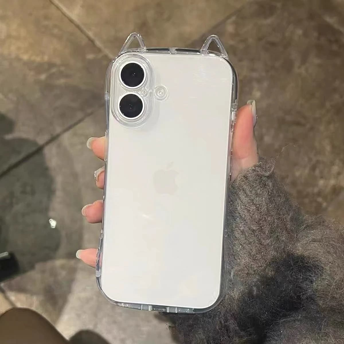 Cute Cat Ear Transparent Case Luxury Phone Case For iPhone 11 12 13 14 15 16 17 18  Pro Max Shockproof Bumper Cases Cover