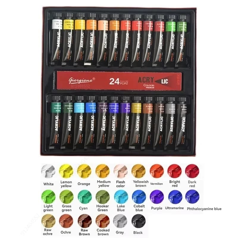 Acrylic Paint Set 24 Colors 12ml