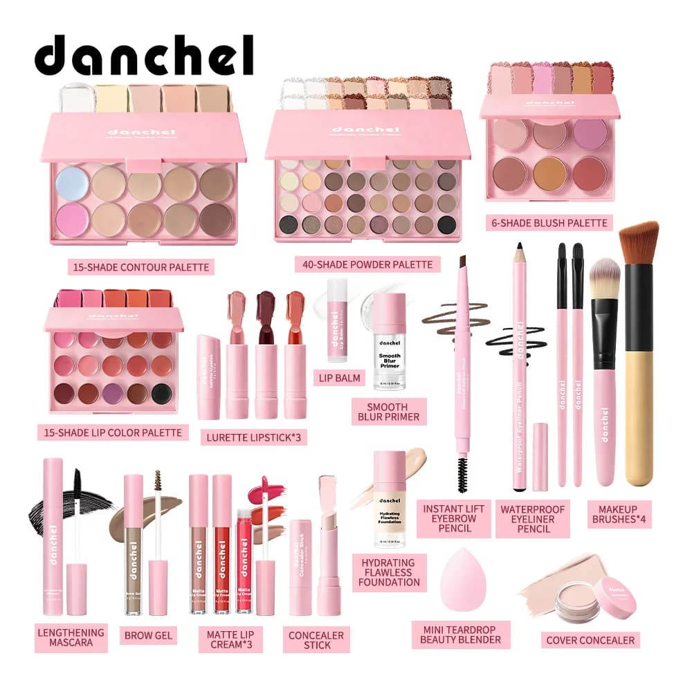 All In One Makeup Set Gathering All Cosmetic Including Base Makeup, Concealer, Contour ,Powder Blusher, Eyebrow Eye, Lip Makeup