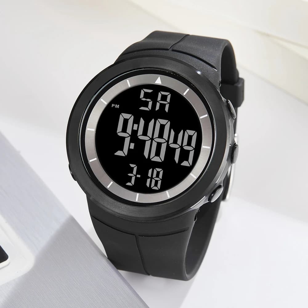 Digital Watches for Men Black Waterproof Tactical Wristwatch Big Dial Waterproof Electronic Led Military Clocks Alarm Stopwatch