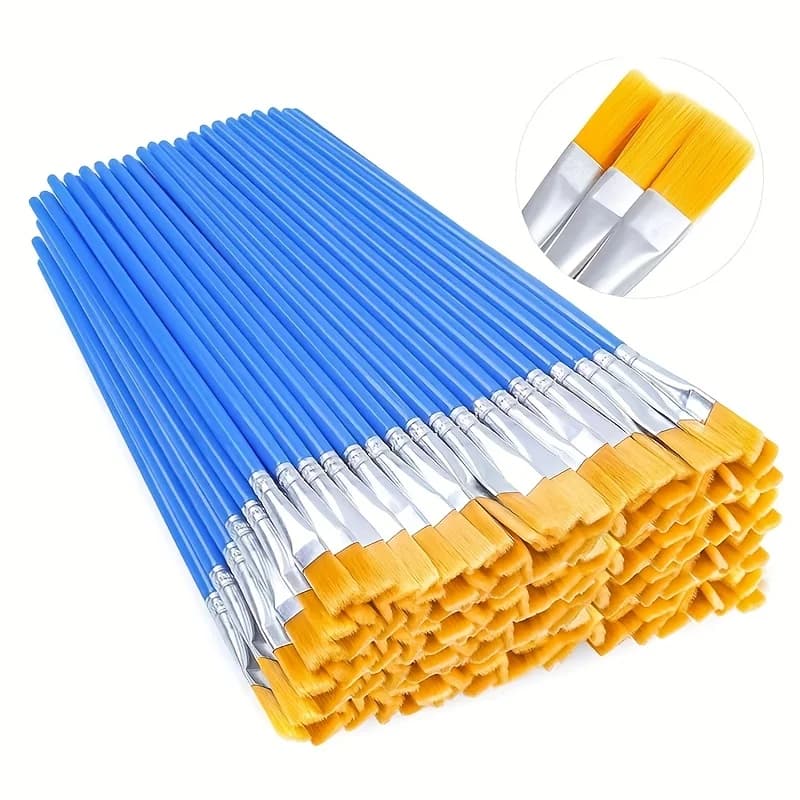 100-Piece Brush Set Wide and Round Head