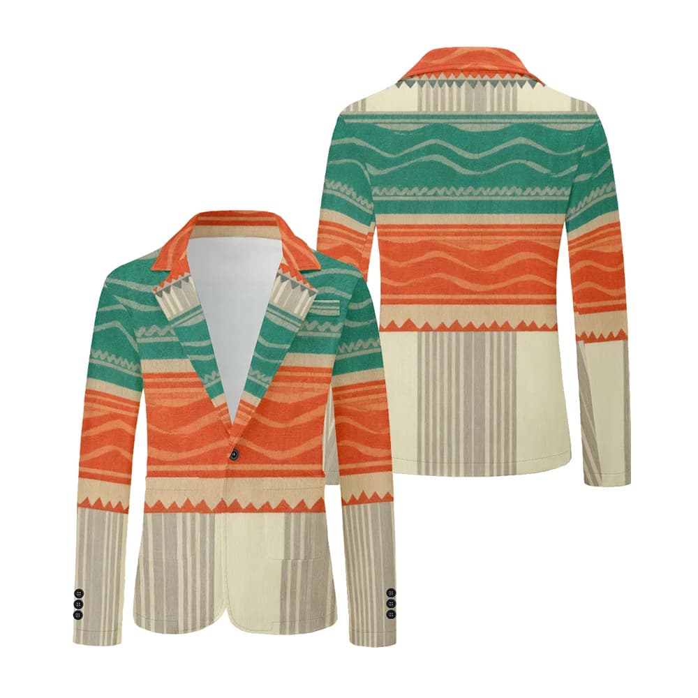 Men's Geometric Print Oversized Blazer