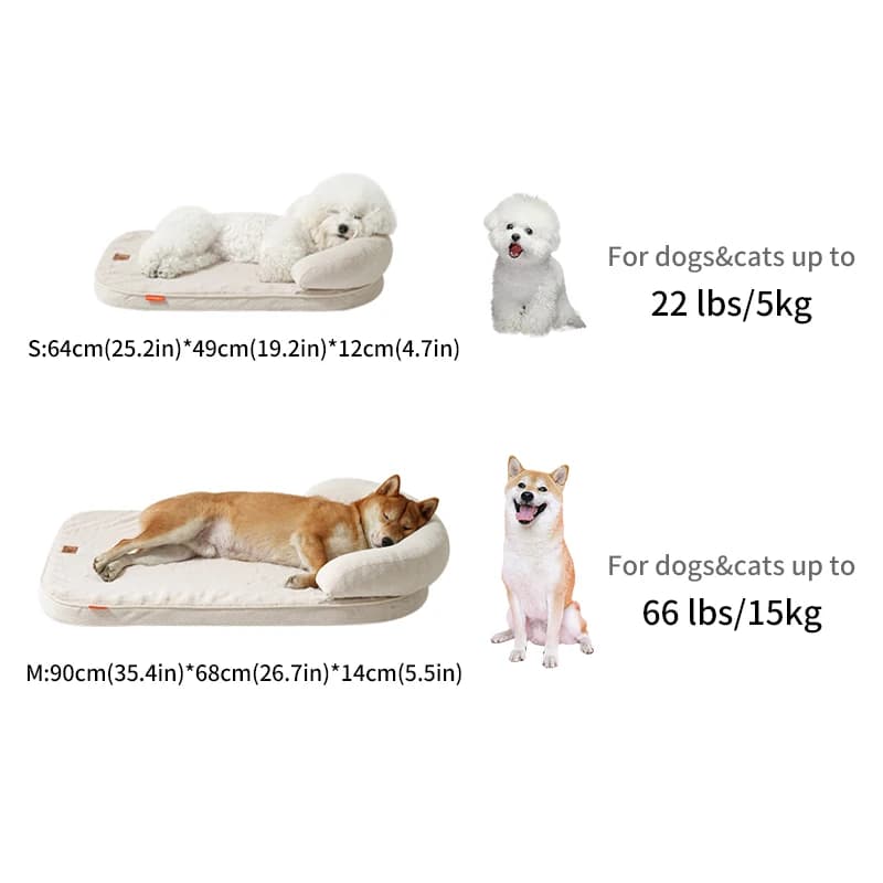 Sofa Dog Bed With Pillow Support Bolster