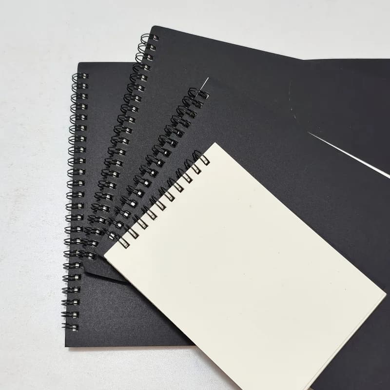 Black Artist Sketchbook Spiral Bound Drawing Pad