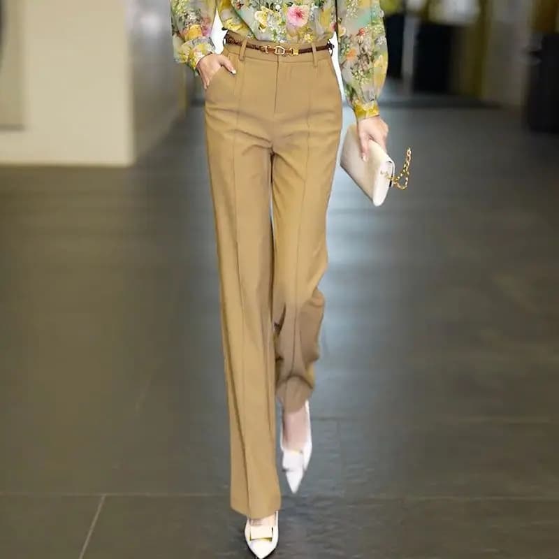 Wide Leg Straight Trousers for Women