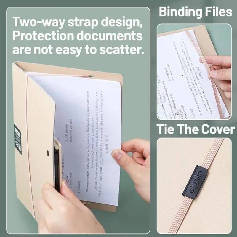 Foldable A4 Document Organizer with Metal Clip
