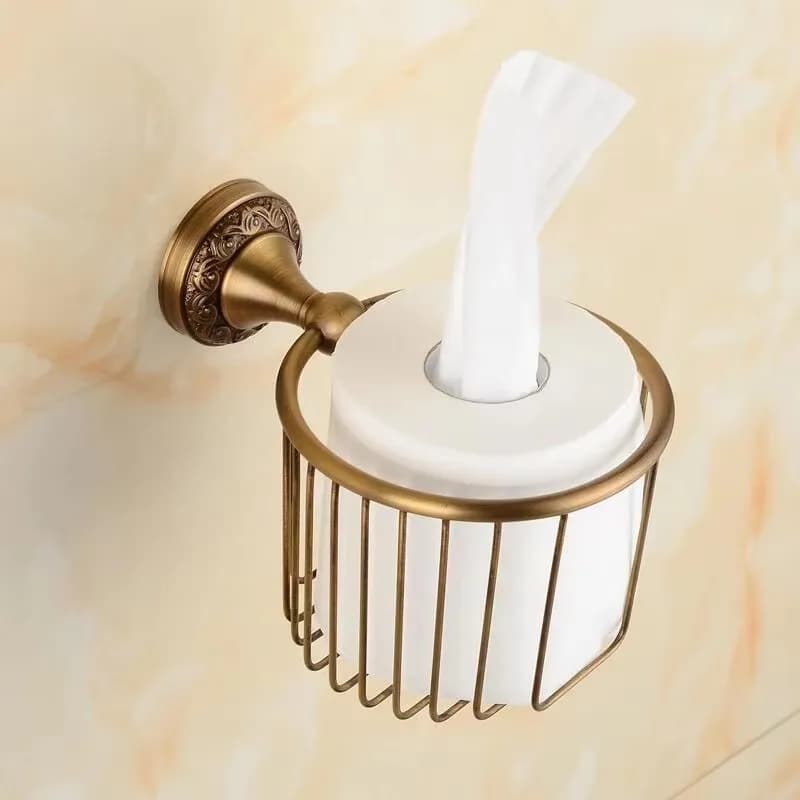 Antique Blue White Porcelain Toilet Brush Holder