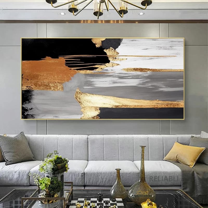Wall Painting Abstract Golden Art Wall Pictures For Living Room Canvas Painting Home Decor Posters And Prints Vintage Cuadros