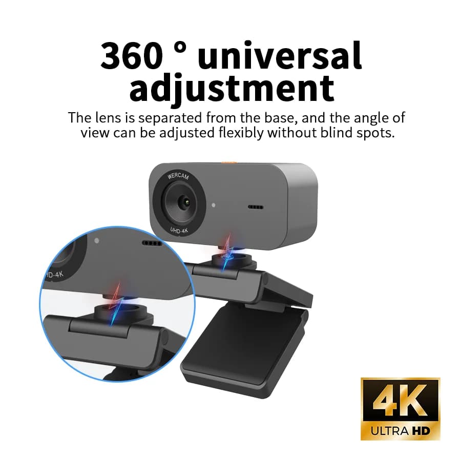 Webcam 4K Web Camera 1080P 60fps with Microphone Mini USB Camera for Computer/ Desktop / Laptop Webcam
