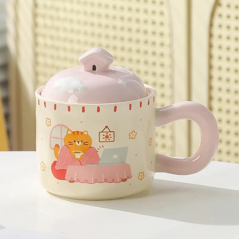 Cartoon Mug Ceramic Cup Cute Couple Water Cup Funny Mugs Coffee Cups Drinkware Original Breakfast Cups Personalized Gift Tea Bar