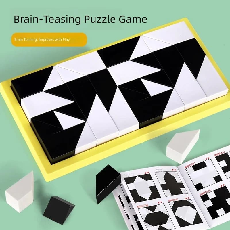 Black and White Building Block Puzzles