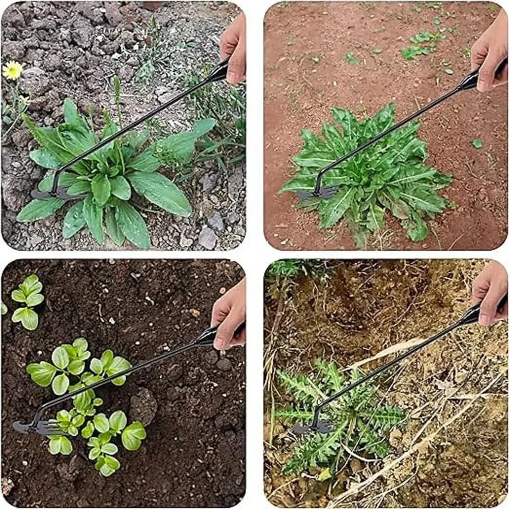 4-Tine Steel Garden Weeding Tool