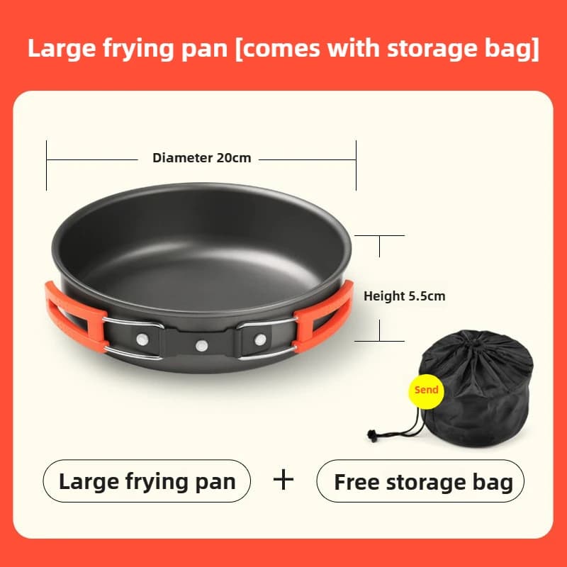 Camping Cookware Set with Kettle and Frying Pan