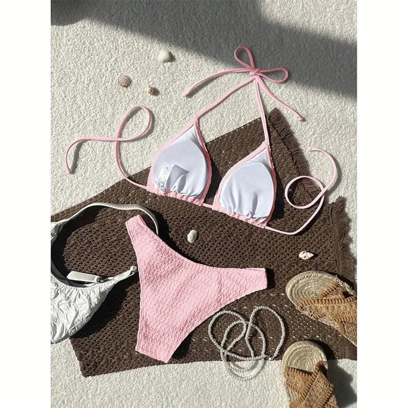 Women's Bandeau Triangle Bikini Swimsuit Set
