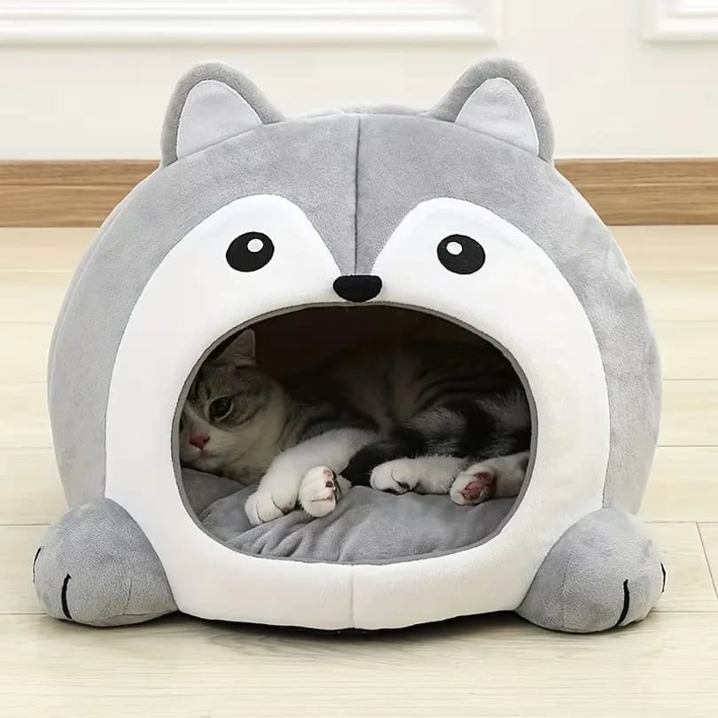 Cartoon Cat Cave Bed Pet Tent