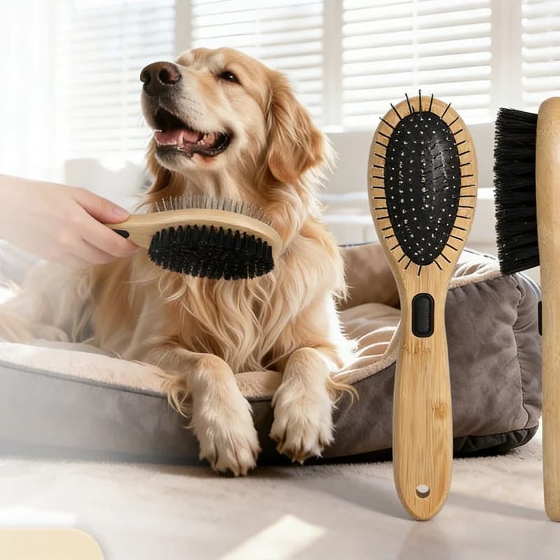 Dual-Sided Boar Bristle Pet Brush