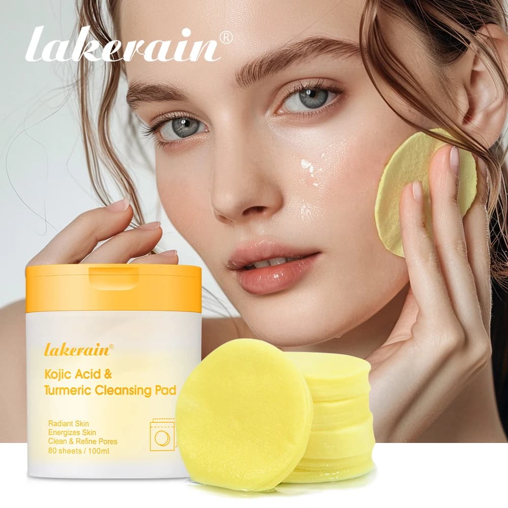 Kojic Acid And Turmeric Cleansing Pad Exfoliate Lighten Acne Scars Unclog Pores Turmeric Cleansing Pad Dark Spots With  Glycerol